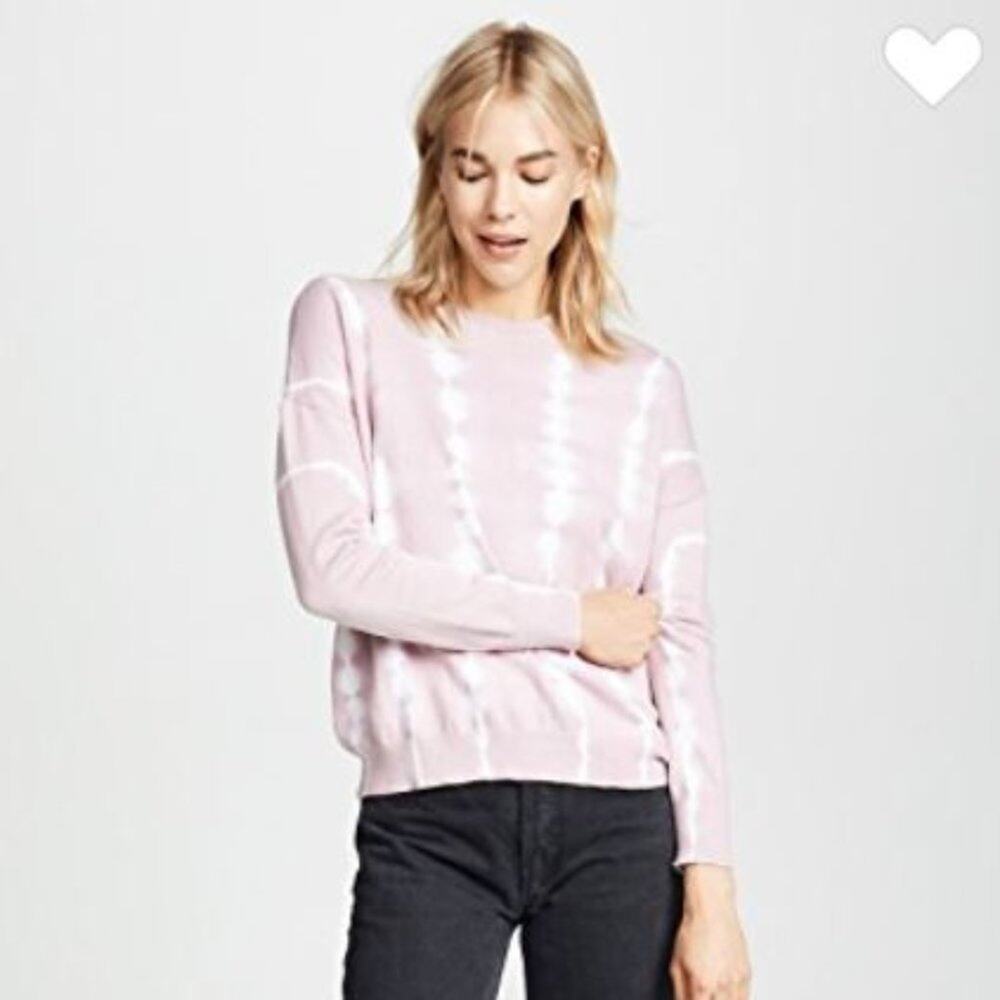 ATM Sunset Pink Tie Dye Cashmere Crew Neck Sweater M